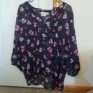 Floral see through shirt